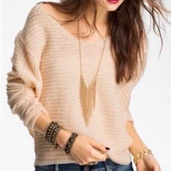 Free People Sweaters - “NEW” Free People Peaches & Cream Linen Sweater